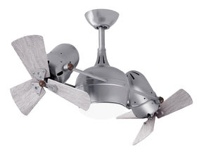 Matthews Fan DGLK-BN-WDBW Dagny 360° double-headed rotational ceiling fan with light kit in Brushed Nickel finish with solid barn wood blades.