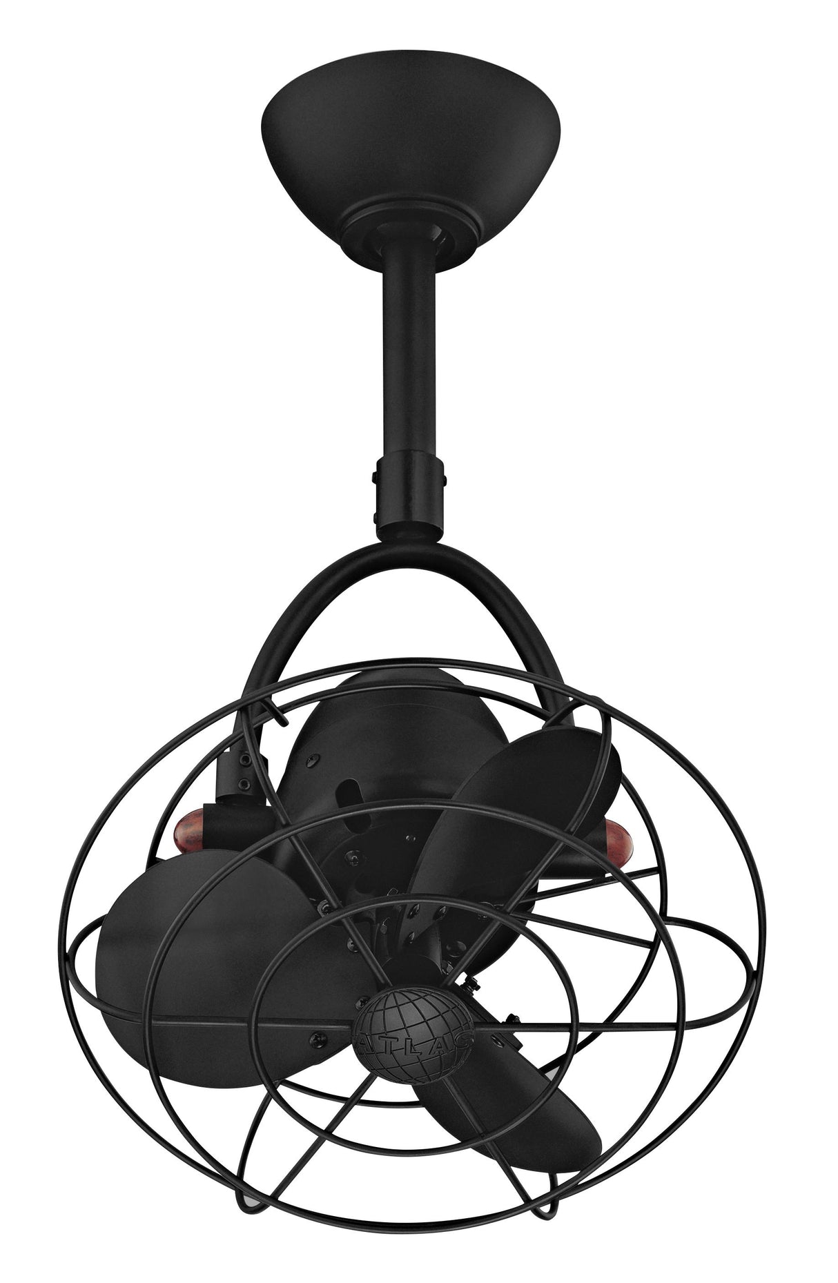 Matthews Fan DI-BK-MTL Diane oscillating ceiling fan in Matte Black finish with metal blades.