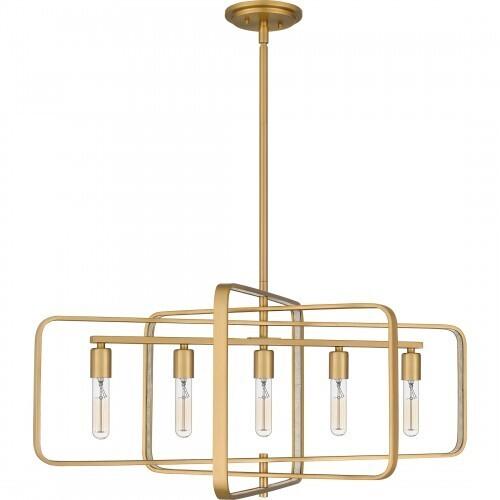 Quoizel PCDPR534BWS Dupree Island 5 lights brushed weathered brass Island Light