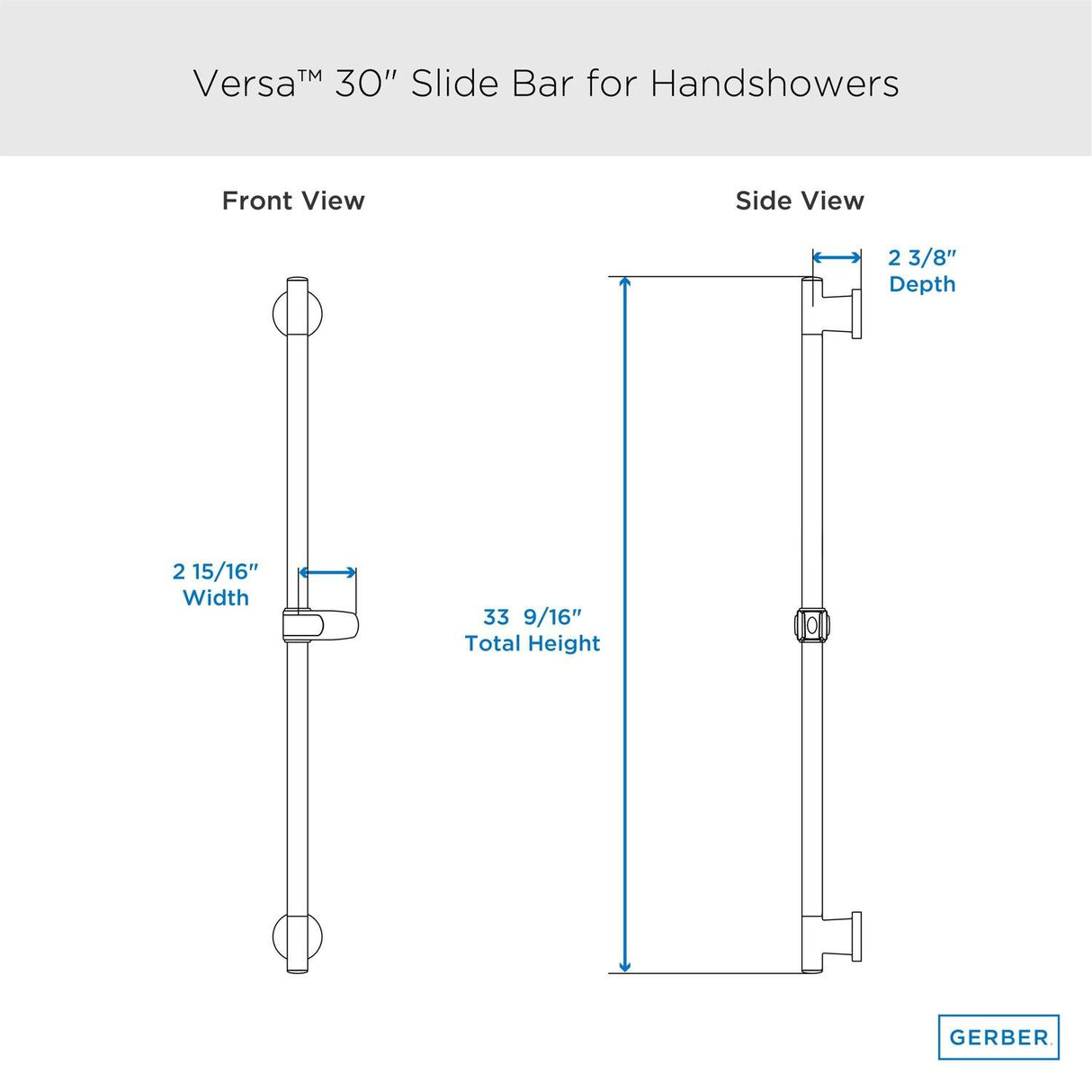 Gerber D469700BB Brushed Bronze Versa 30" Slide Bar