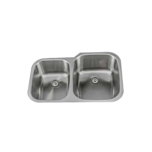 LENOVA PC-SS-CL-D2R-16 Undermount Double Bowl 31-5/8 x 20-3/4 9/8 - Brushed Satin UNDERMOUNT KITCHEN SINK Kitchen,Kitchen Sinks,Undermount Sinks, 16 Gauge Classic PermaClean Sink Collection