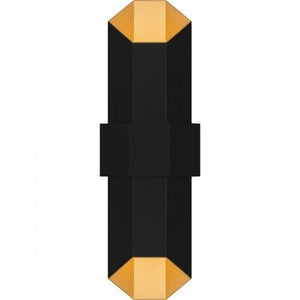 Quoizel CHS8407MBKG Chasm Outdoor wall led light matte black gold Outdoor Lantern