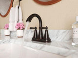 Saxton 2-Handle 4" Centerset Bathroom Faucet in Tuscan Bronze