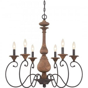 Quoizel ABN5006RK Auburn Chandelier 6-light rustic black Chandelier