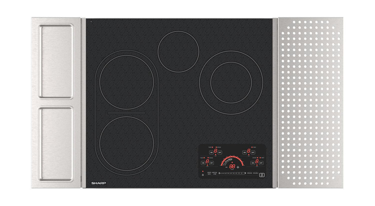 Sharp SCR2442FB 24" Electric Cooktop, 4 Heating Zones