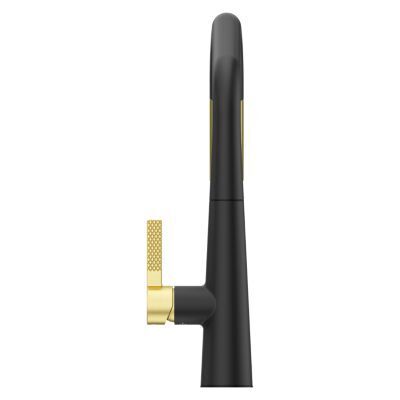 Combo-matte Black and Brushed Gold 1-handle Pull-down Kitchen Faucet