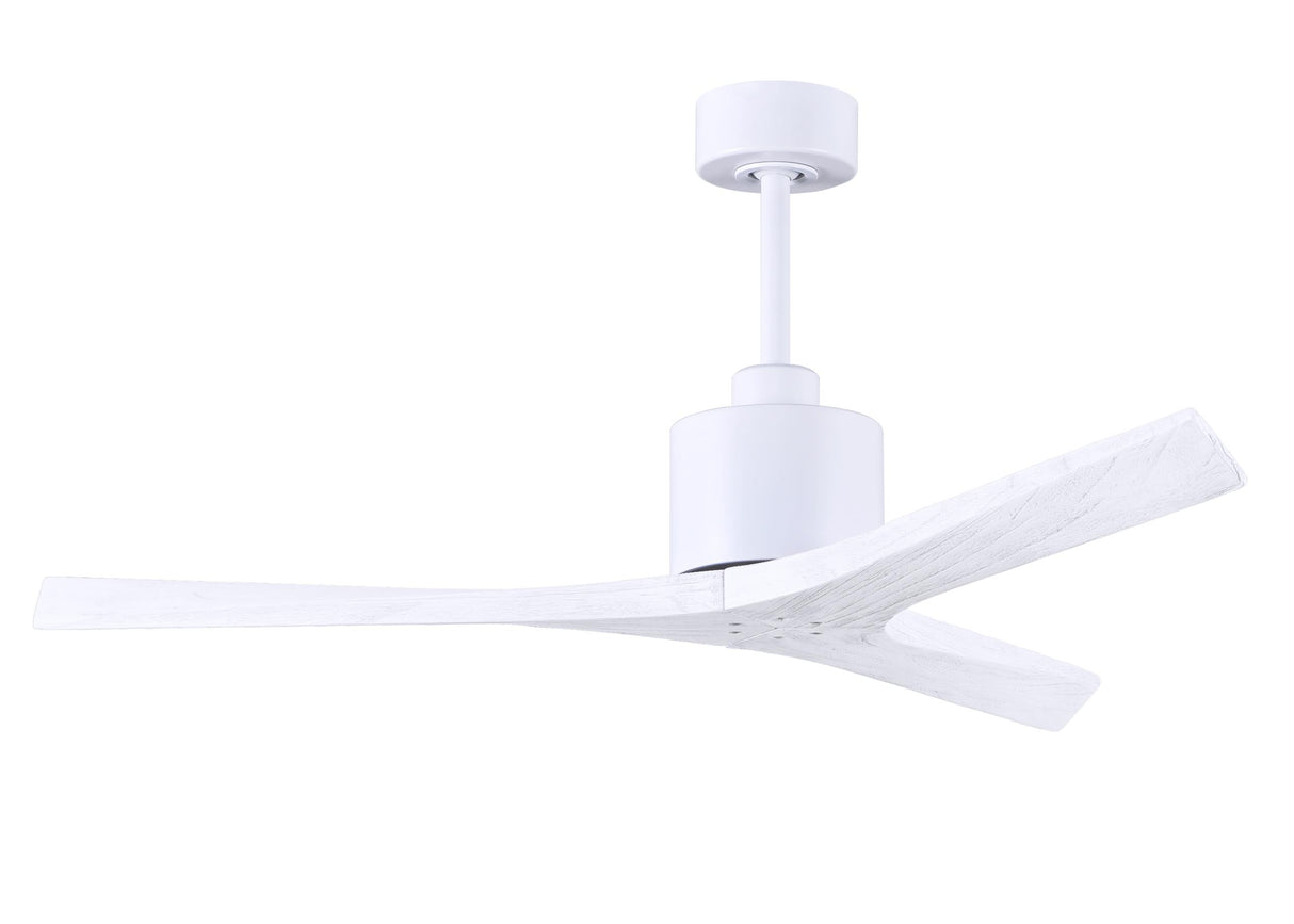 Matthews Fan MW-MWH-MWH-52 Mollywood 6-speed contemporary ceiling fan in Matte White finish with 52” solid matte white wood blades