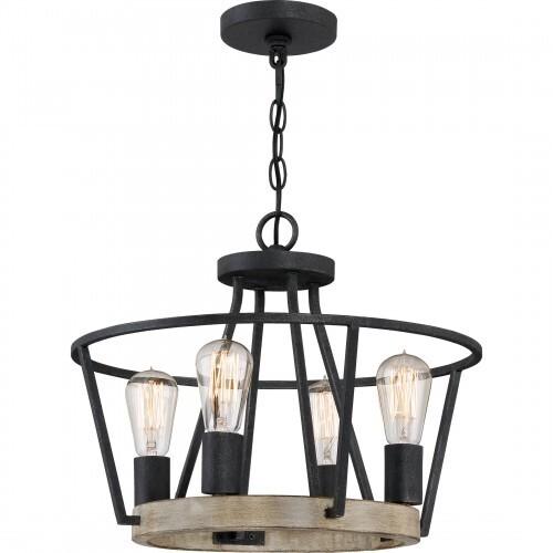 Quoizel BRT2817GK Brockton Pendant 4 light grey ash Pendant