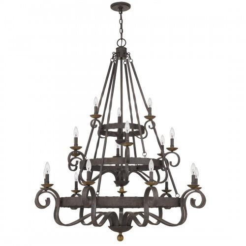 Quoizel NBE5018RK Noble Chandelier 18 light rustic black Chandelier