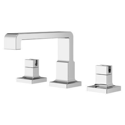 Polished Chrome 2-handle 8 Widespread Ribbon Spout Bath Faucet LG49-VRV1C