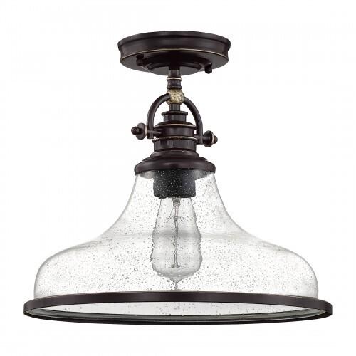 Quoizel GRTS1714PN Grant Semiflush mount 1 light palladian bronze Semi-Flush Mount