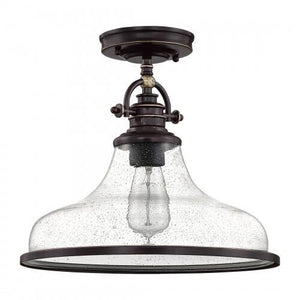 Quoizel GRTS1714PN Grant Semiflush mount 1 light palladian bronze Semi-Flush Mount