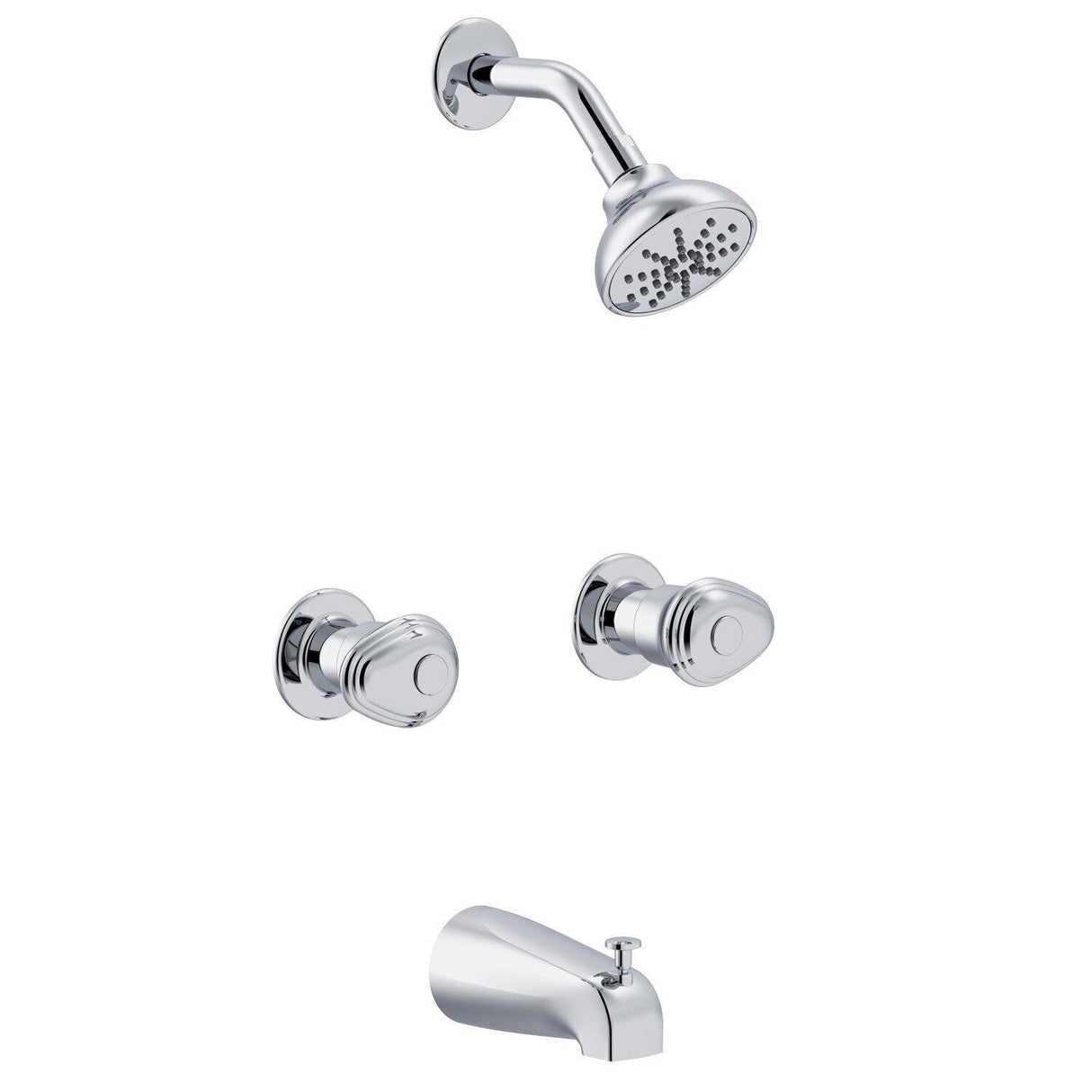 Gerber G0058400 Chrome Hardwater Two Handle Threaded Escutcheon Tub & SHOWER...