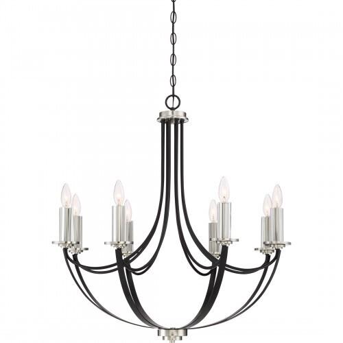 Quoizel ANA5008K Alana 8 light chandelier mystic blk Chandelier