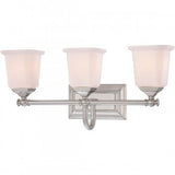 Quoizel NL8603BN Nicholas Mid Century Bath Vanity Wall Lighting, 3-Light, 300 Watts, Brushed Nickel (10"H x 22"W)