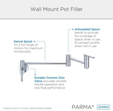 Gerber D205058 Chrome Parma Wall Mount Kitchen Pot Filler