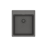 FRANKE MAG61015-SHG Maris Dual Mount 17.31-in x 19.69-in Granite Single Bowl Bar / Prep Sink in Stone Grey In Stone Grey