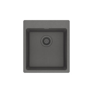 FRANKE MAG61015-SHG Maris Dual Mount 17.31-in x 19.69-in Granite Single Bowl Bar / Prep Sink in Stone Grey In Stone Grey