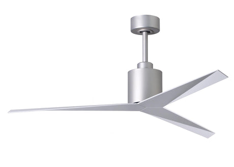 Matthews Fan EK-BN-WH Eliza 3-blade paddle fan in Brushed Nickel finish with gloss white all-weather ABS blades. Optimized for wet locations.
