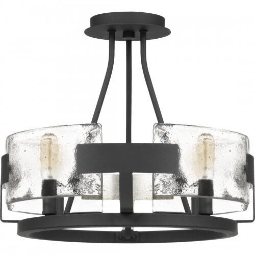 Quoizel STM1716BA Stratum Semi-flush mount 4 light royal ebony Semi-Flush Mount