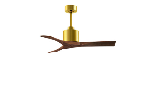 Matthews Fan NK-BRBR-WA-42 Nan 6-speed ceiling fan in Brushed Brass finish with 42” solid walnut tone wood blades