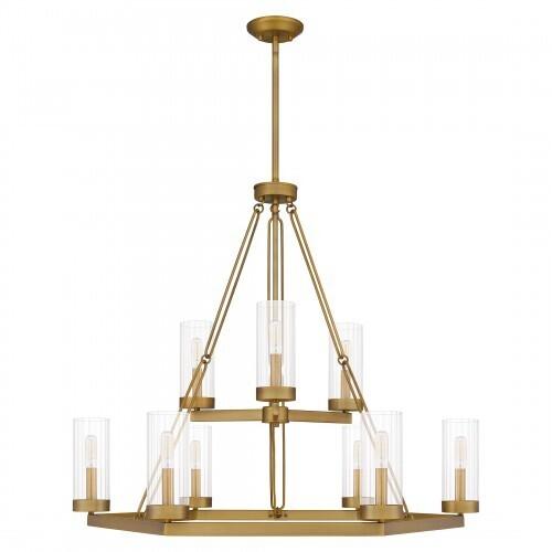 Quoizel VLS5036AB Valens Chandelier 9 lights aged brass Chandelier