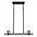 Quoizel CDW5022MBK Caldwell Linear chandelier 4 lights matte black Island Light