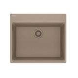 FRANKE MAG61023L-OYS Maris Dual Mount 25-in x 22-in Granite Dual Mount Single Bowl Laundry Sink in Oyster In Oyster
