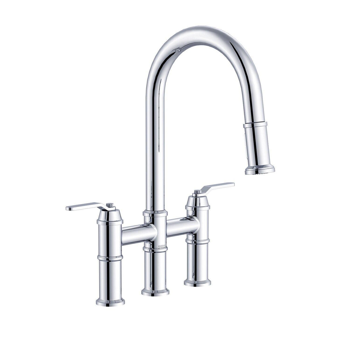 Gerber D434437BS Kinzie Two Handle Pull-down Bridge Faucet - Satin Black