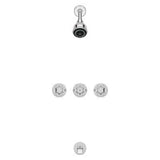 3-Handle Tub & Shower Faucet with Metal Knob Handles