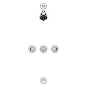 Polished Chrome Pfister 3-handle Tub & Shower Faucet LG01-1120