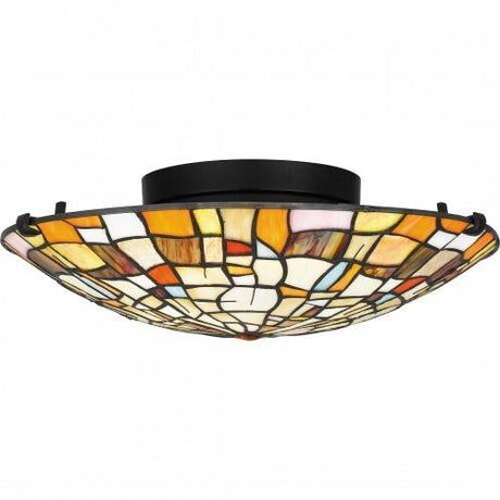 Quoizel TF5620MBK Tiffany Flush mount tiffany 2 lights matte black Flush Mount