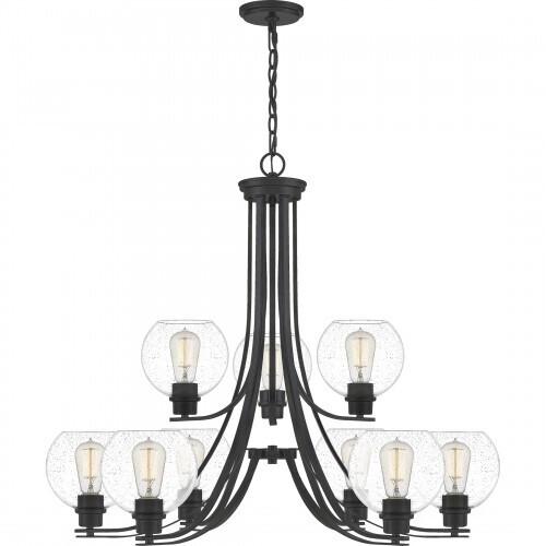 Quoizel PRUS5034MBK Pruitt Chandelier 9 light matte black Chandelier