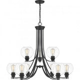 Quoizel PRUS5034MBK Pruitt Chandelier 9 light matte black Chandelier