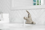 Pfirst Series Single Control 4" Centerset Bathroom Faucet in Brushed Nickel