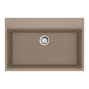FRANKE MAG61031-OYS-S Maris Topmount 33-in x 22-in Granite Single Bowl Kitchen Sink in Oyster In Oyster
