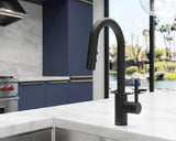 Stellen1-Handle Pull-Down Bar/Prep Kitchen Faucet in Matte Black