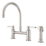 Port Haven 2-Handle Kitchen Faucet with Side Spray in Stainless Steel
