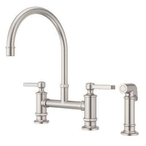 Port Haven 2-Handle Kitchen Faucet with Side Spray in Stainless Steel