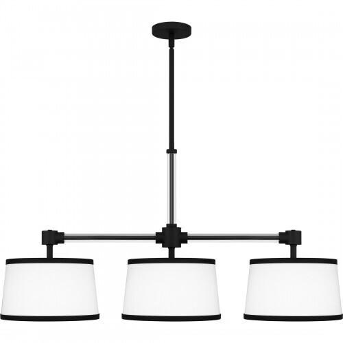 Quoizel KYL342MBK Kylen Linear chandelier 3 lights matte black Island Light