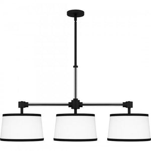 Quoizel KYL342MBK Kylen Linear chandelier 3 lights matte black Island Light