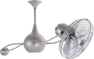 Matthews Fan B2K-BN-MTL-DAMP Brisa 360° counterweight rotational ceiling fan in Brushed Nickel finish with metal blades for damp locations.