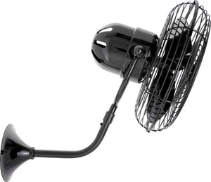 Matthews Fan MP-BKN-MTL Michelle Parede vintage style wall fan in black nickel finish.