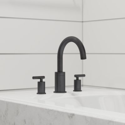 Pfister Matte Black 2-handle Roman Tub Trim, Less Hub & Handles RT6-5NCB