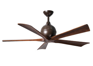 Matthews Fan IR5-TB-WA-52 Irene-5 five-blade paddle fan in Textured Bronze finish with 52" solid walnut tone blades.