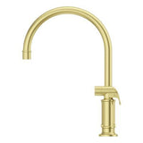 Port Haven 2-Handle Kitchen Faucet with Side Spray in Brushed Gold