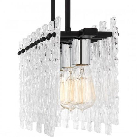 Quoizel PCCAS539MBK Caspian Linear chandelier 5 lights matte black Island Light