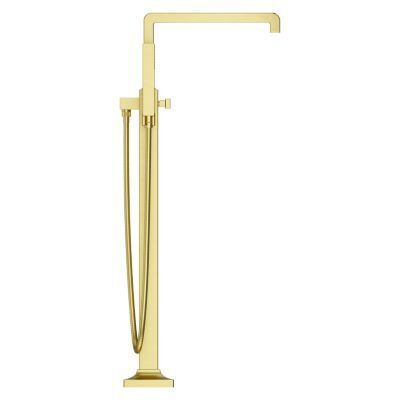 Pfister Brushed Gold Free-standing Tub Filler Without Handles LG6-1VRVBG