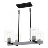 Quoizel CDW5022MBK Caldwell Linear chandelier 4 lights matte black Island Light