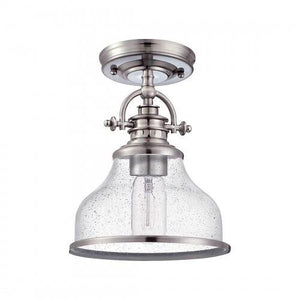 Quoizel GRTS1708BN Grant Semiflush mount 1 light brushed nickel Semi-Flush Mount